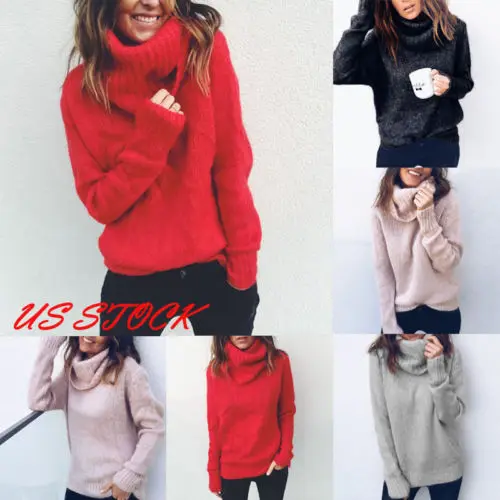 Warm Winter Turtleneck Sweater Women Pullover Thick Knitted Top Soft Elasticity | Женская одежда