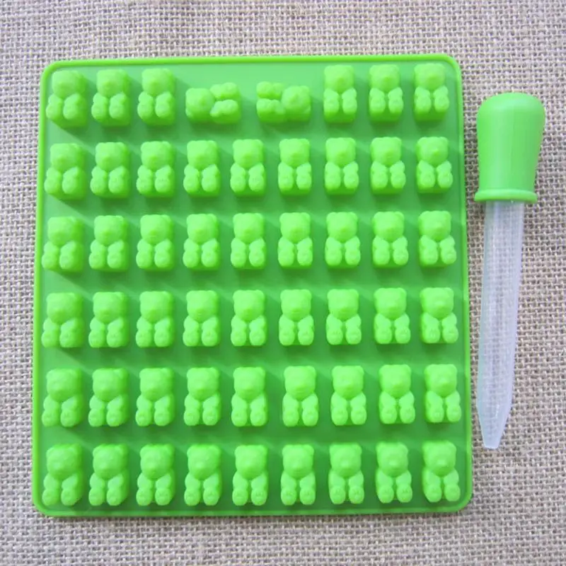 DIY Форма для желе льда 53 отверстия Gummy конфеты плесень маленький медведь