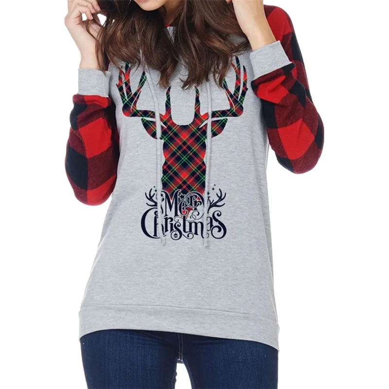 Nitree 2018 mejor Вента Sudadera Mujer повседневное manga larga O cuello олень печати пуловеры для