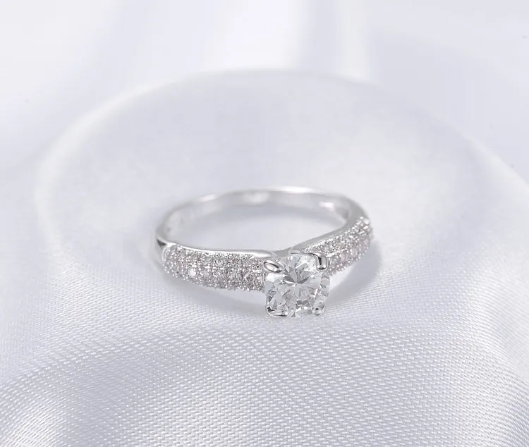 LZESHINE Fine Jewelry Female Ring Silver Color Wedding Engagement Rings for Women Austrian Zirconia Bague Bijoux CRI0147-B | Украшения и