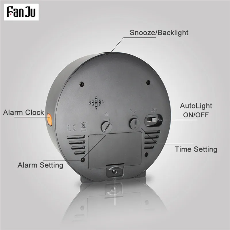 FanJu FJ5132 будильник температура влажность дисплей автоматическая подсветка