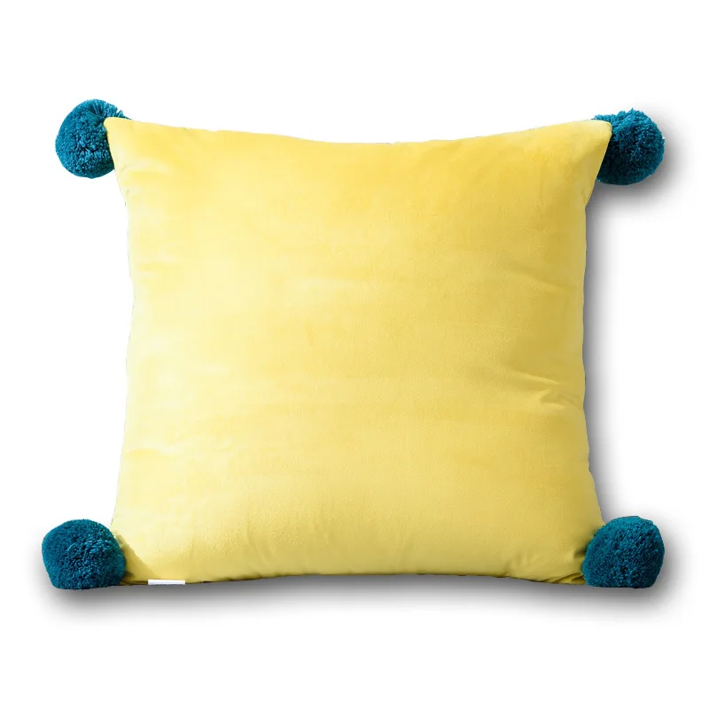 Роскошный бархатный тканевый чехол для подушки однотонный мягкий поясничной с