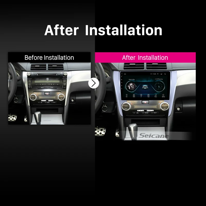 Автомобильный мультимедийный плеер Seicane для 2015 Toyota CAMRY 10 1 дюймов Android 8 HD 1024*600