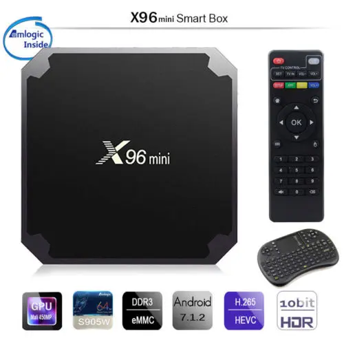 Смарт ТВ коробка X96 мини X96-W S905W Мини Android 7 1 4K Гб + 8 ГБ/2 ГБ 16 четырехъядерный WiFi IPTV