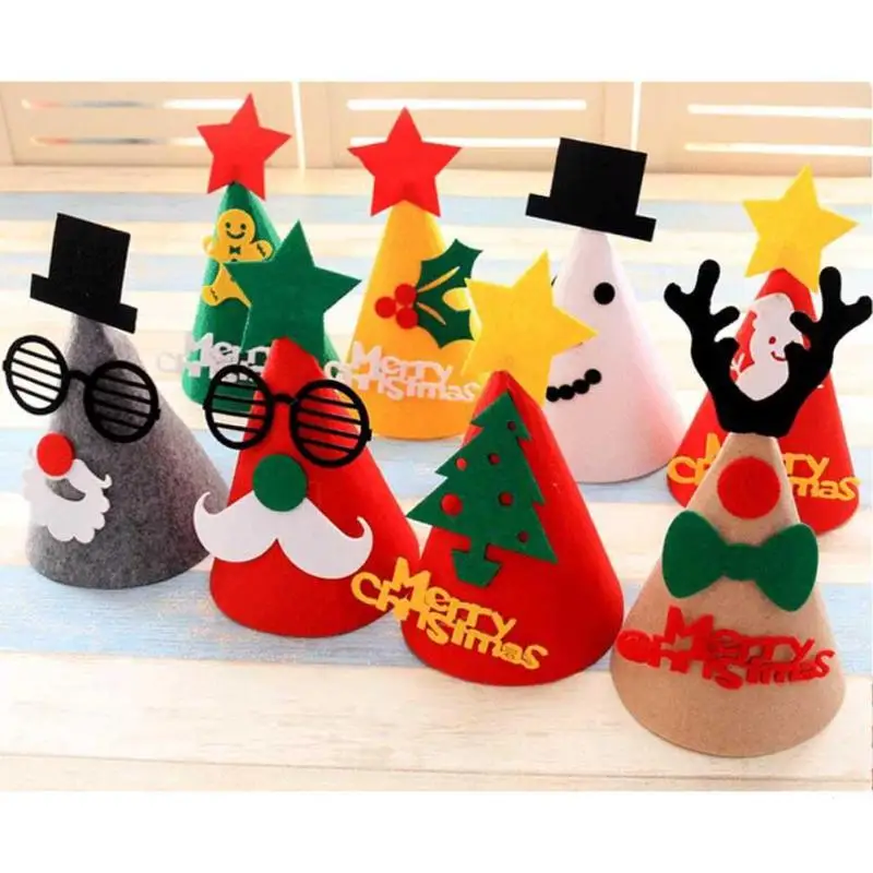 1PC Cute children Christmas Hat Shiny Baby Santa Claus Cap Kids Newborn Photography Girls Boy Winter G1 | Детская одежда и обувь