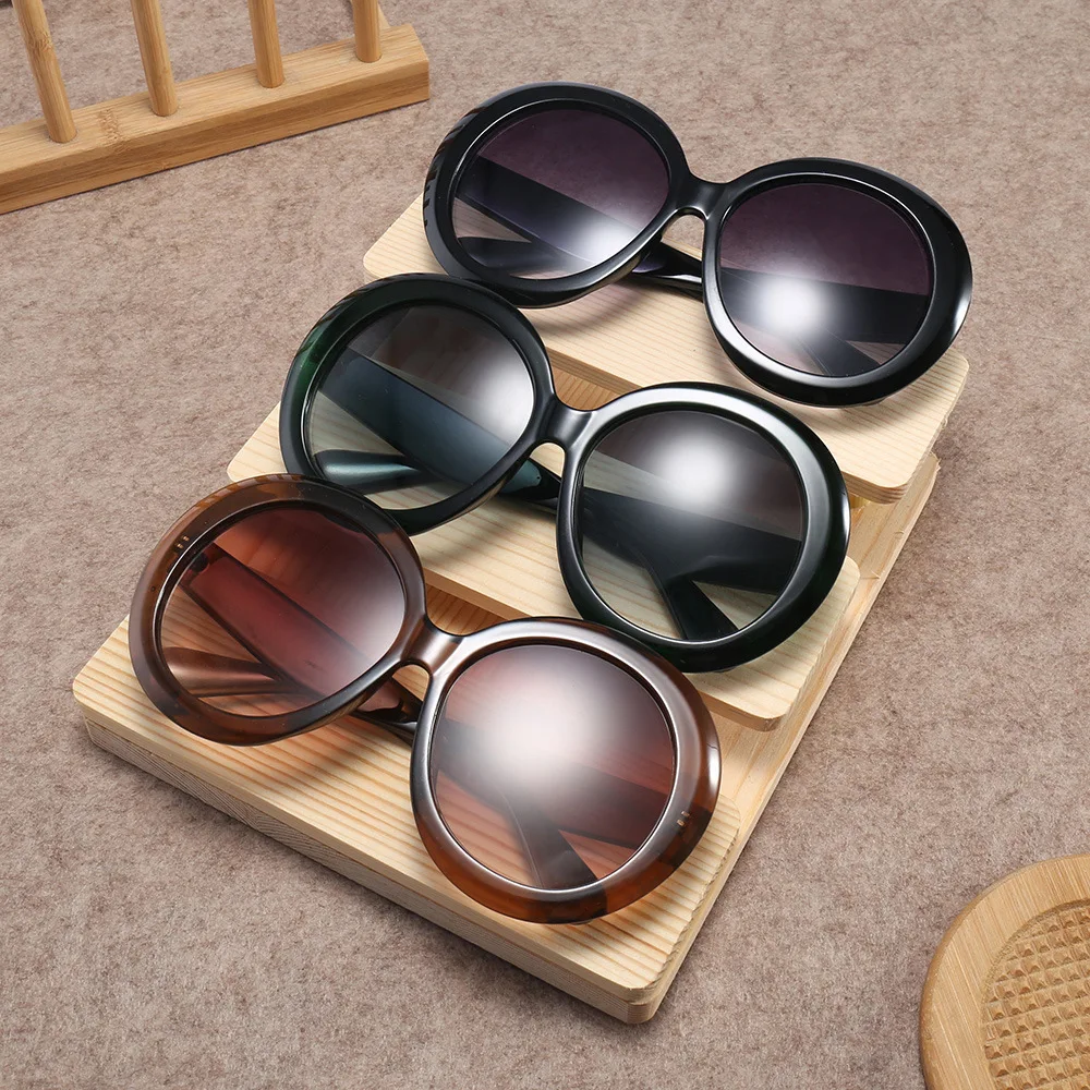 

Retro Oval Sunglasses Women 2019 Luxury Brand Designer Shades Round Sun Glasses Female Vintage Big Frame Sunglass Oculos UV400