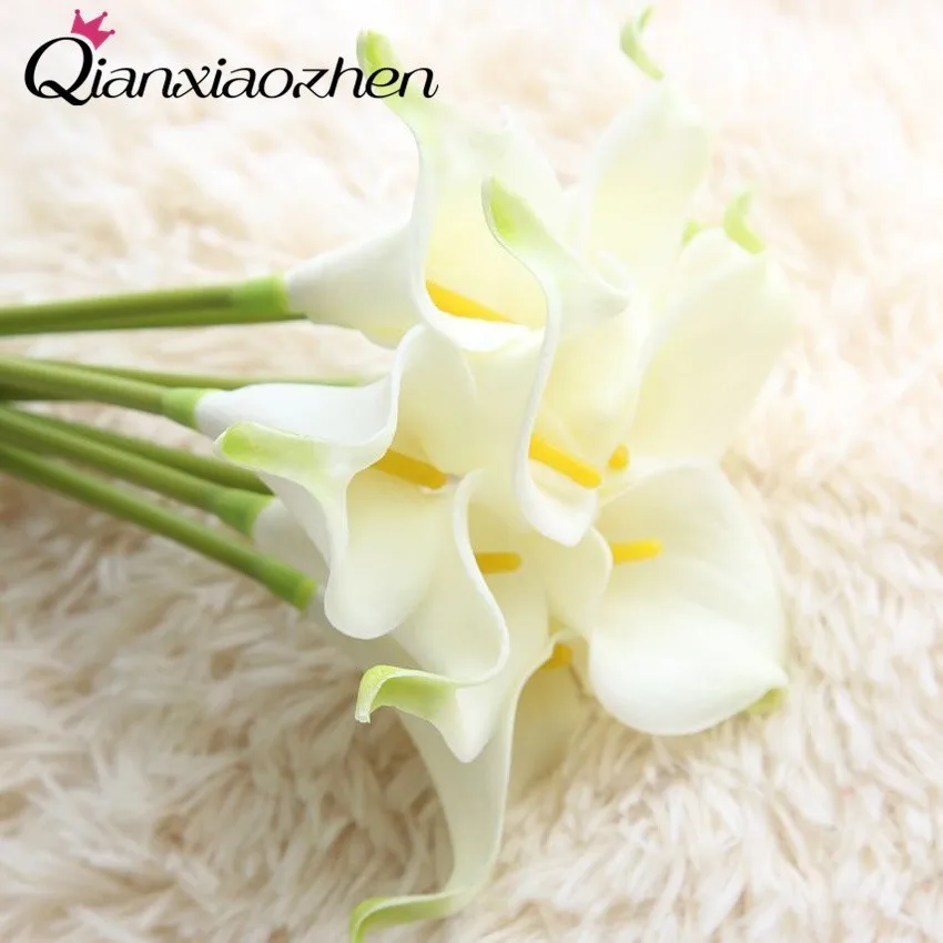 Qianxiaozhen 4 шт. Искусственные цветы Calla для Свадебные фальшивые Цветы Букет
