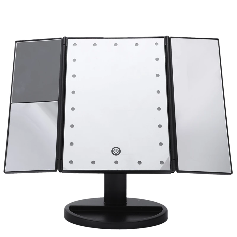3 Folding 22 Leds Portable Led Makeup Mirror Luminous Desktop Cosmetic Lamp Adjustable Women Lady Make Up Mirrors | Дом и сад