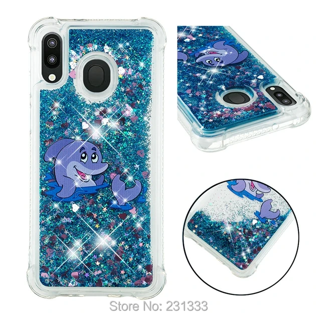 Для Samsung Galaxy M20 M10 A10 для Huawei Honor 10 Lite ударопрочный жидкий зыбучий песок мягкий чехол