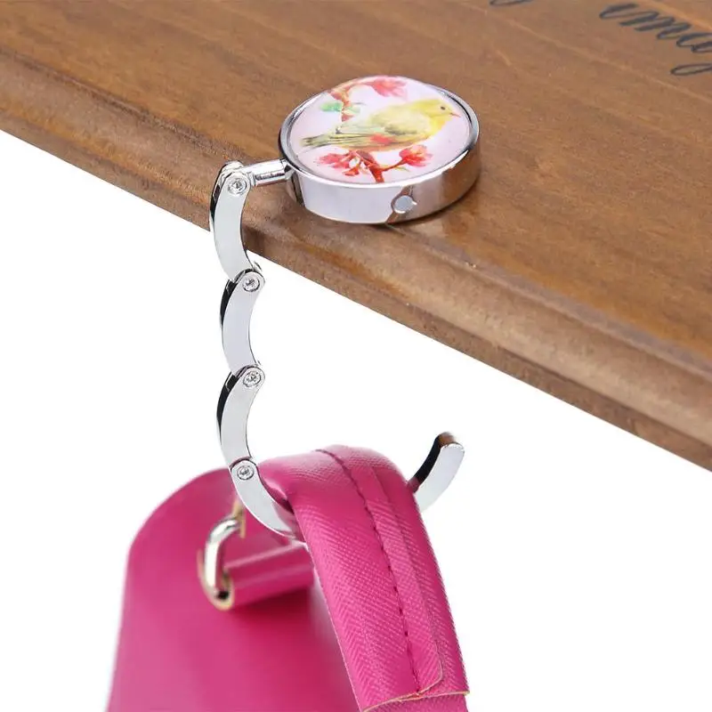 Hot New Table Hook Portable Foldable Folding Table Purse Bag Hook Hanger Holder Handbag Crystal Rhinestone decoration