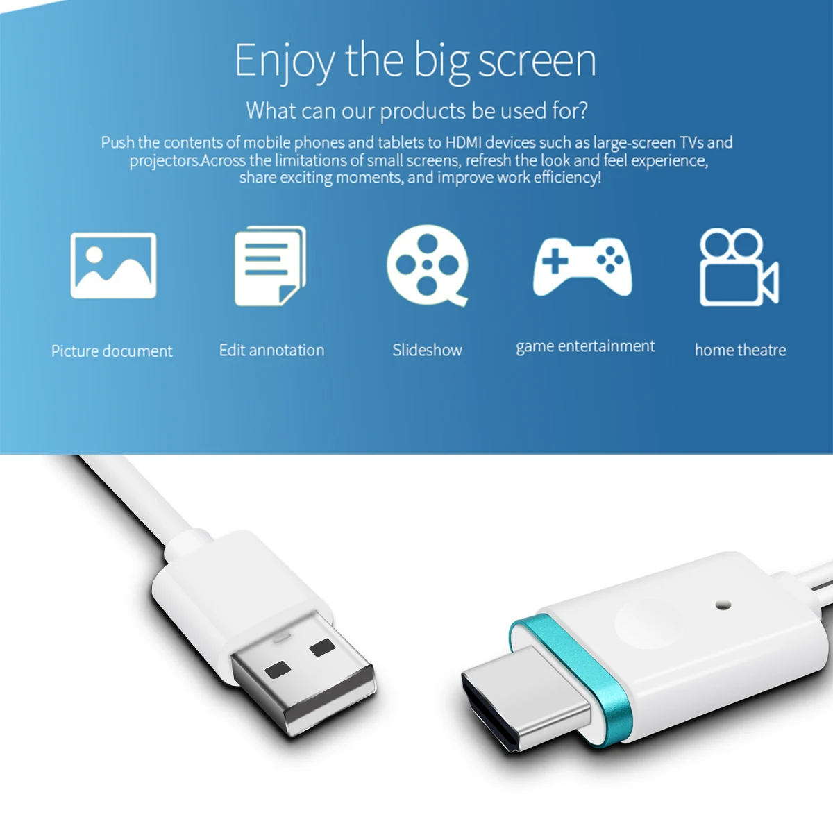 SOONHUA HDMI кабель для Android iOS Телефон ТВ адаптер видео 1080P HD Универсальный мини USB к