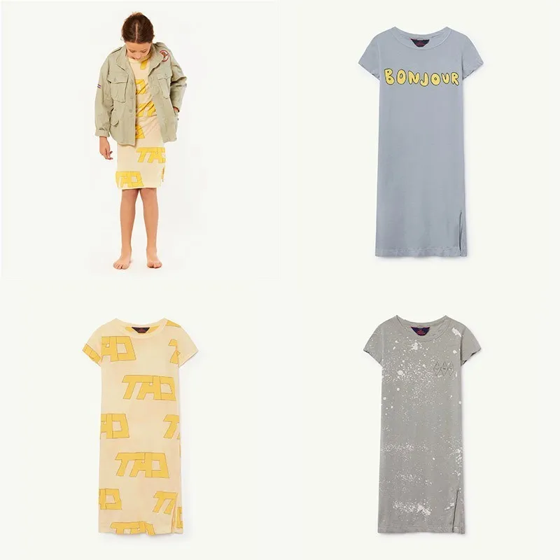 

Детское платье 2019 Тао бренд летние футболки с коротким рукавом для девочек платья с буквенным принтом для маленьких детей Новая Модная хлоп...