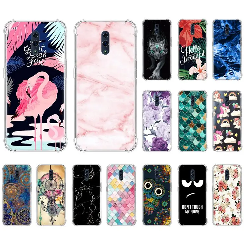 Soft Phone Case With Airbag For Oppo Reno 6.4 inch Stylish Design Anti-knock Back Cover Colorful Painted Skin |