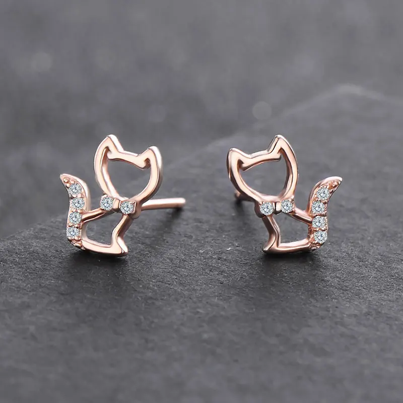CisiVoge Новый 2019 925 пробы серебряные блестящие Bling домашнее животное кошка Форма