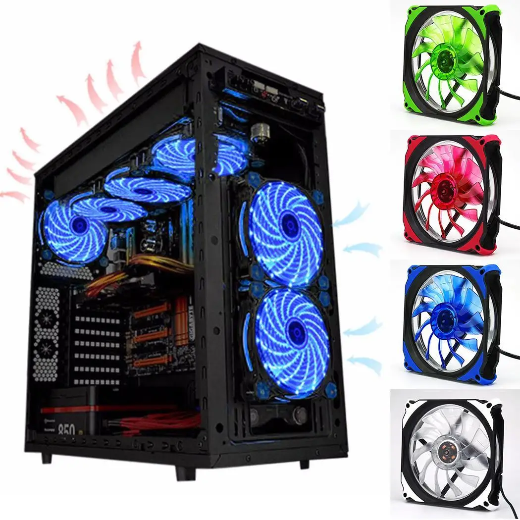 Портативный охлаждающий вентилятор CPU со светодиодной подсветкой скорость 1500 +