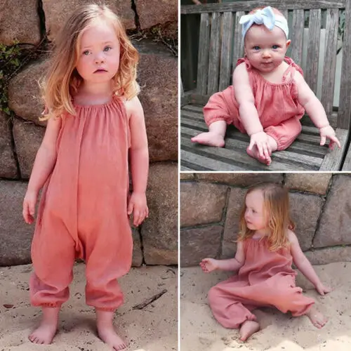 Emmababy/Одежда для новорожденных девочек Однотонные свободные комбинезон без