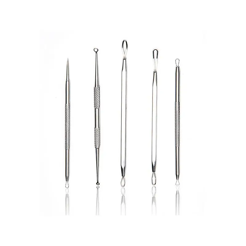5 шт. инструмент для удаления угрей нержавеющая сталь прыщи вакуумный ложка ухода