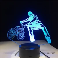 3d bmx trickster table lamp bedside decor bicycle limit movement night light led 7 colors change sleeping lighting gifts aw 2995