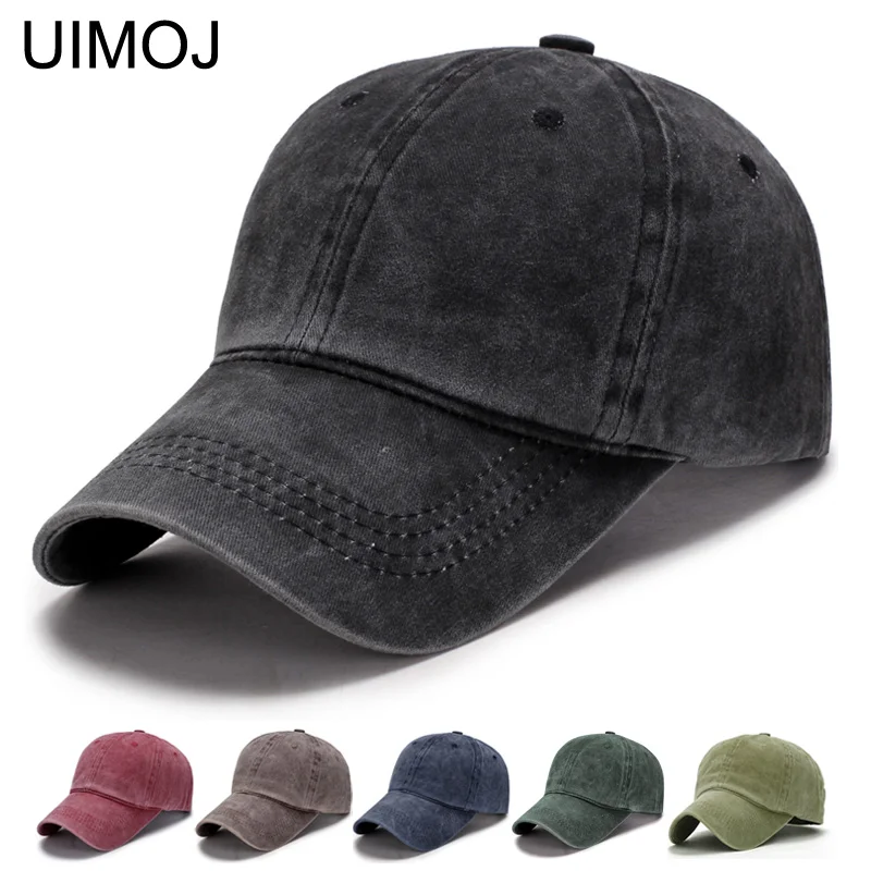 Джинсовая бейсболка UIMOJ с эффектом потертости однотонные Весенние шапки модные