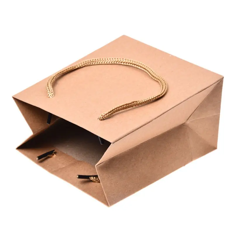 10pcs Paper Gift Jewelry Party Bag Food Carrier Bags - Brown | Дом и сад