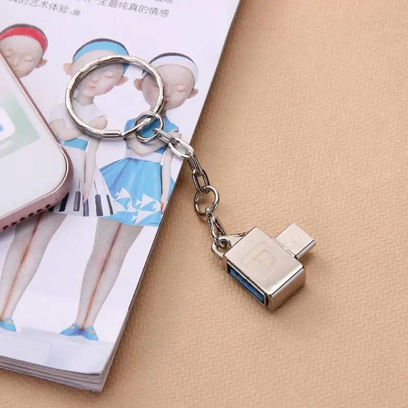 Маленькое кольцо для ключей Тип металлический корпус USB2.0 женский C Male Порты и
