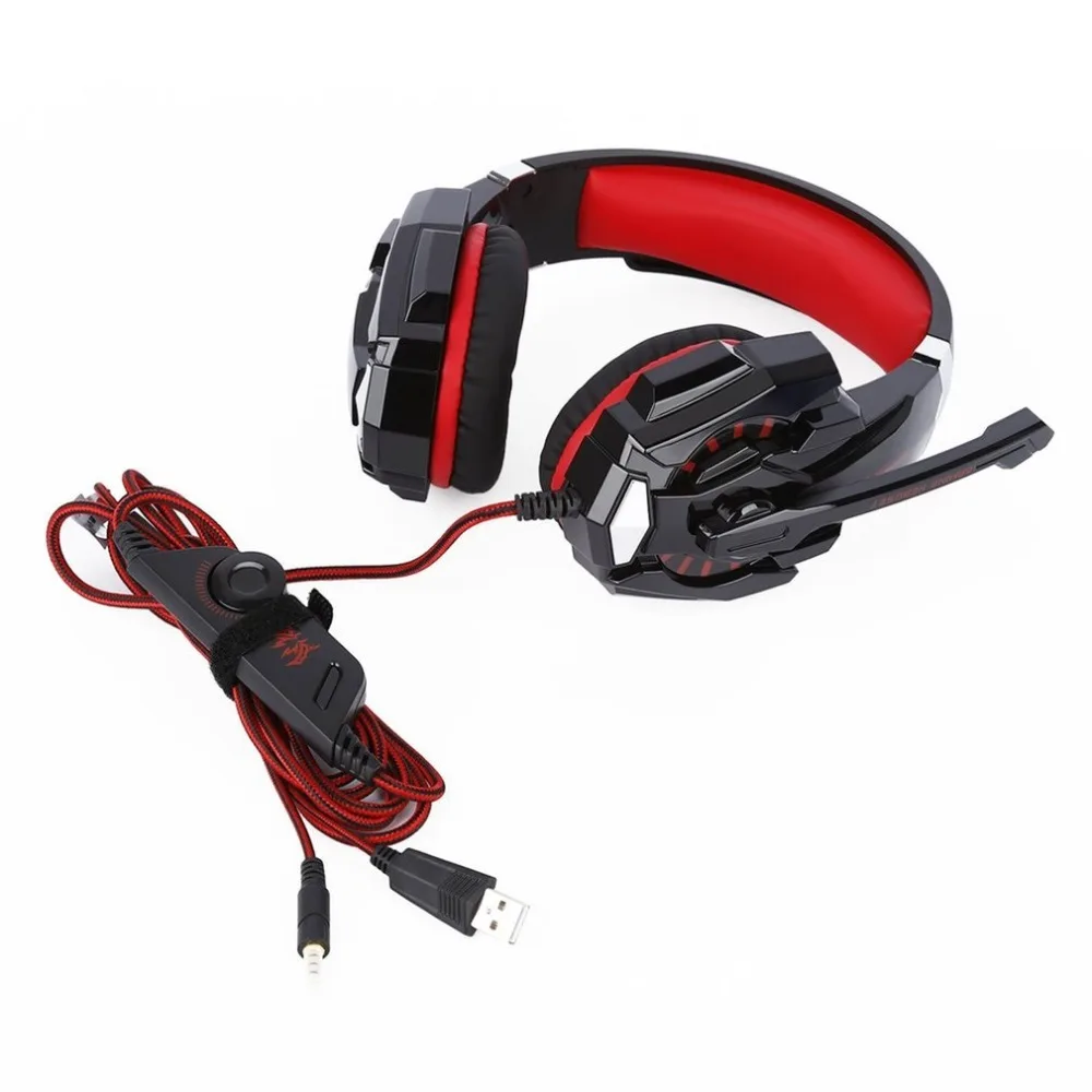 Дешевые Over Ear игровая гарнитура 3 5 мм Игры наушники С микрофоном светодио дный