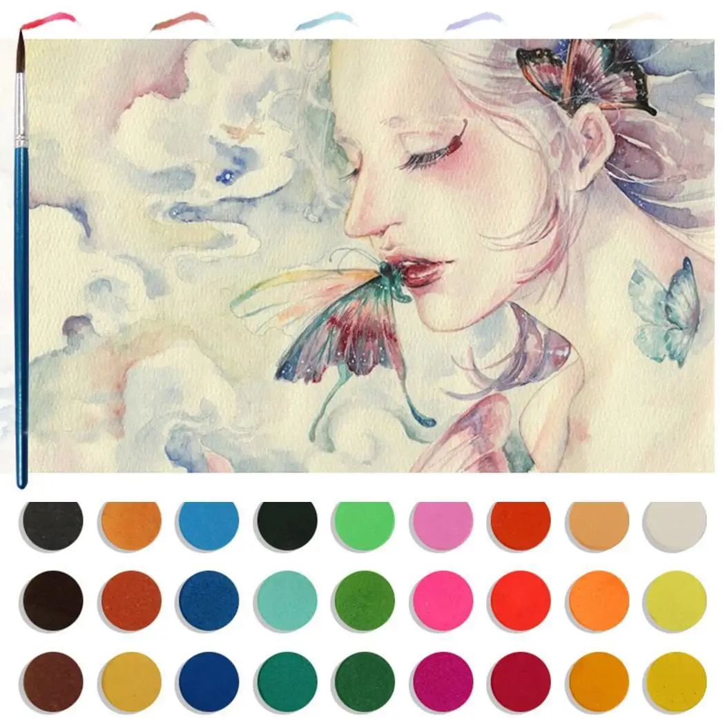 36 Colors DIY Watercolor Art Portable of Solid 2.2cm/0.9inch Paints Set Multicolor for Kids | Канцтовары для офиса и дома