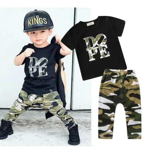 CA Toddler Kid Baby Boy T-shirt Tops+Long Pants Leggings Outfit 2Pcs Clothes Set | Детская одежда и обувь