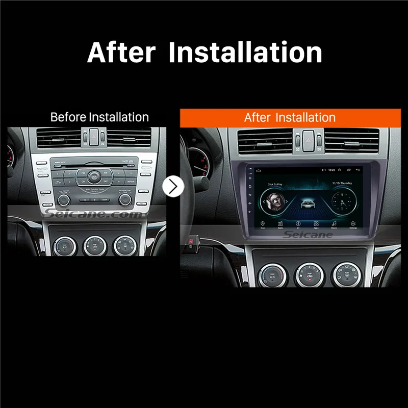 

Seicane, 2DIN, 9 , Android 10,0, API 29, GPS , Mazda 6 Rui wing 2008-2015, 1 + 16 , Wi-Fi, Bluetooth