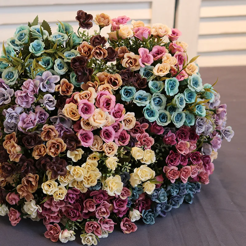 20 Head Stars Open Cut Drain Simulation Plastic Flower Home Furnishing Table The Wedding Articles Vase Number Of Flowers | Дом и сад