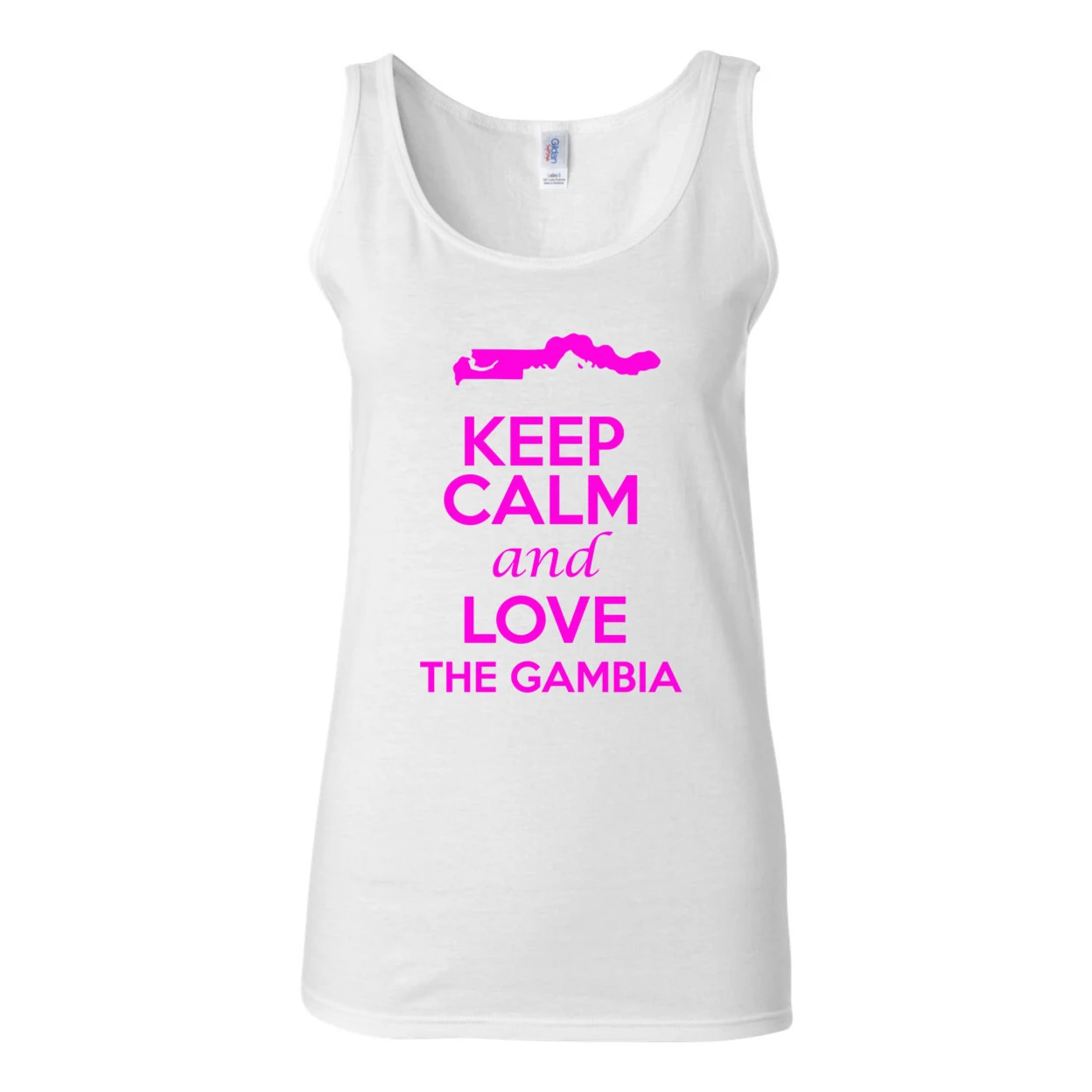 Junior Keep Calm And Love The Gambia Country Patriotic Novelty Sleeveless Tank Top 1293 | Женская одежда