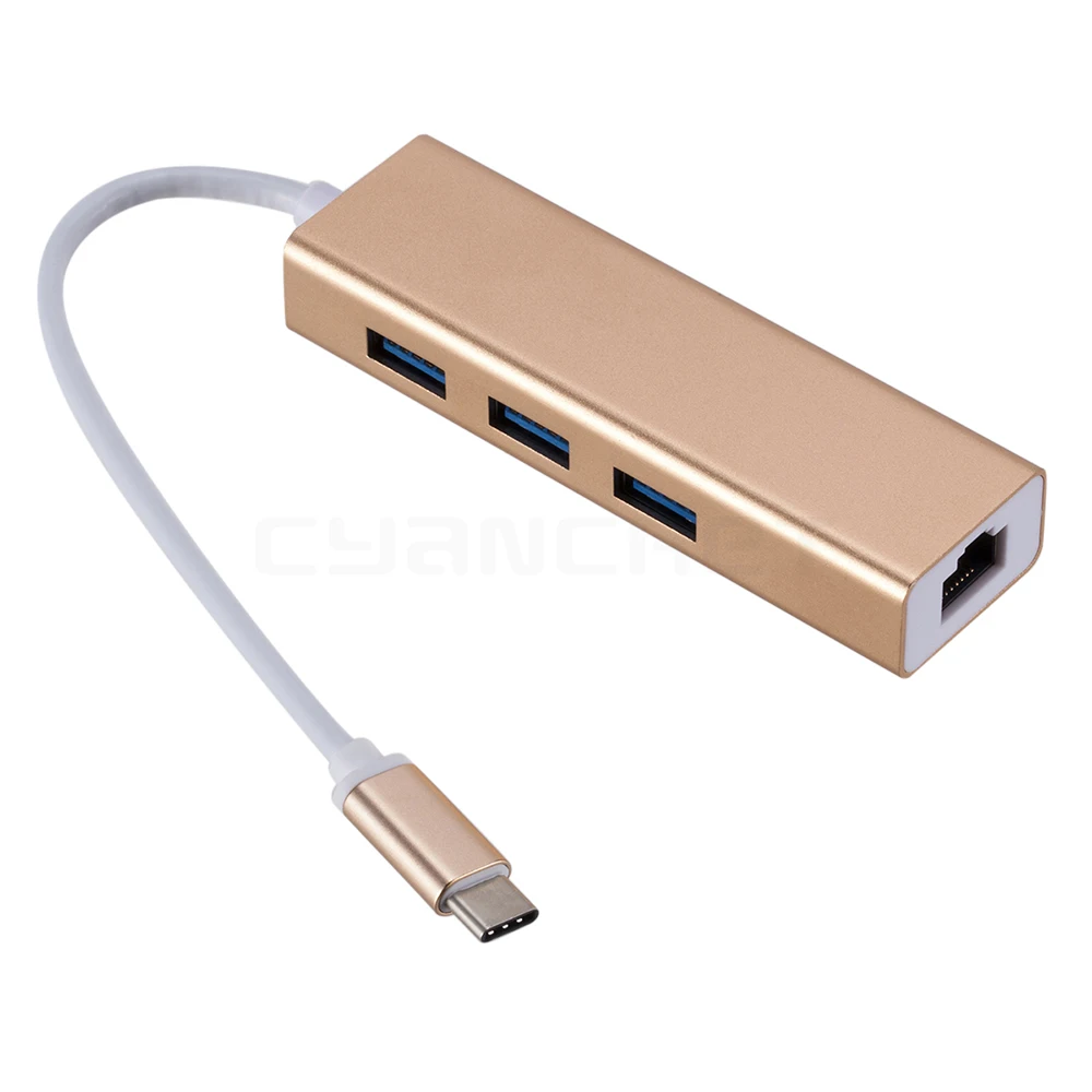 Док станция с адаптером Type C адаптер USB 3 1 на 0x3 Ethernet LAN RJ45 сетевая карта кабель для
