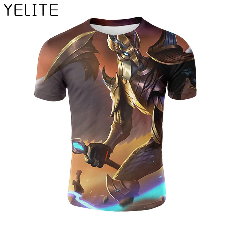 YELITE 2019 крутые короткие футболки новинка Funy Mobile Game Legends Мужская 3D футболка летняя