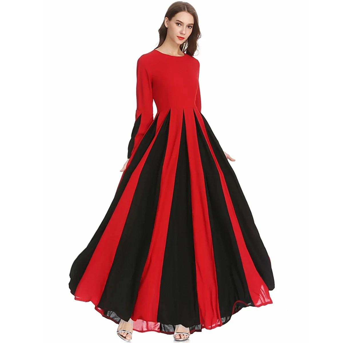 Мусульманское женское платье осень новый стиль рукав-колокол тонкая швабра пол