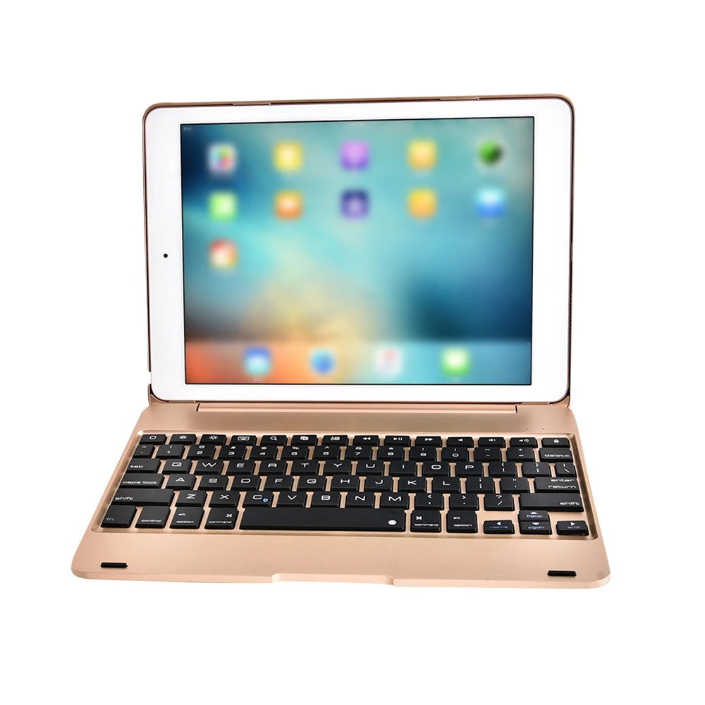 Умный чехол с клавиатурой F19B откидной беспроводной BT для iPad Air 1 2 5 6 Pro 9 7 (черный