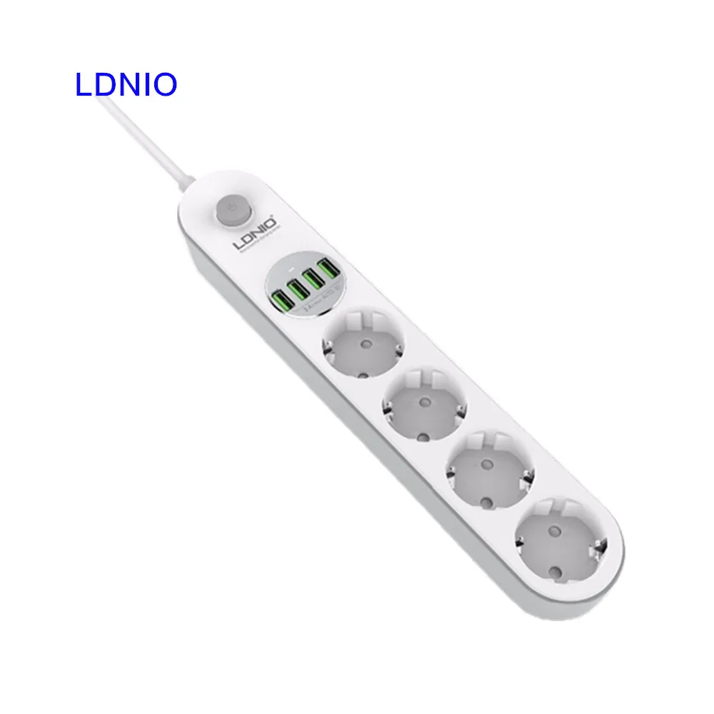 Удлинитель LDNIO с европейской розеткой и защитой от перенапряжения удлинитель 4