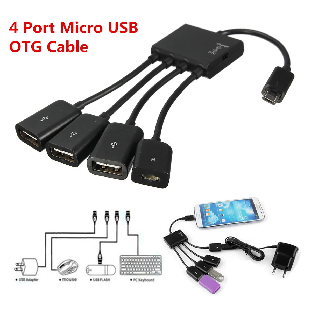 S SKYEE4 порты Micro USB зарядка OTG хаб хост адаптер сплиттер кабель для Samsung Galaxy смартфон