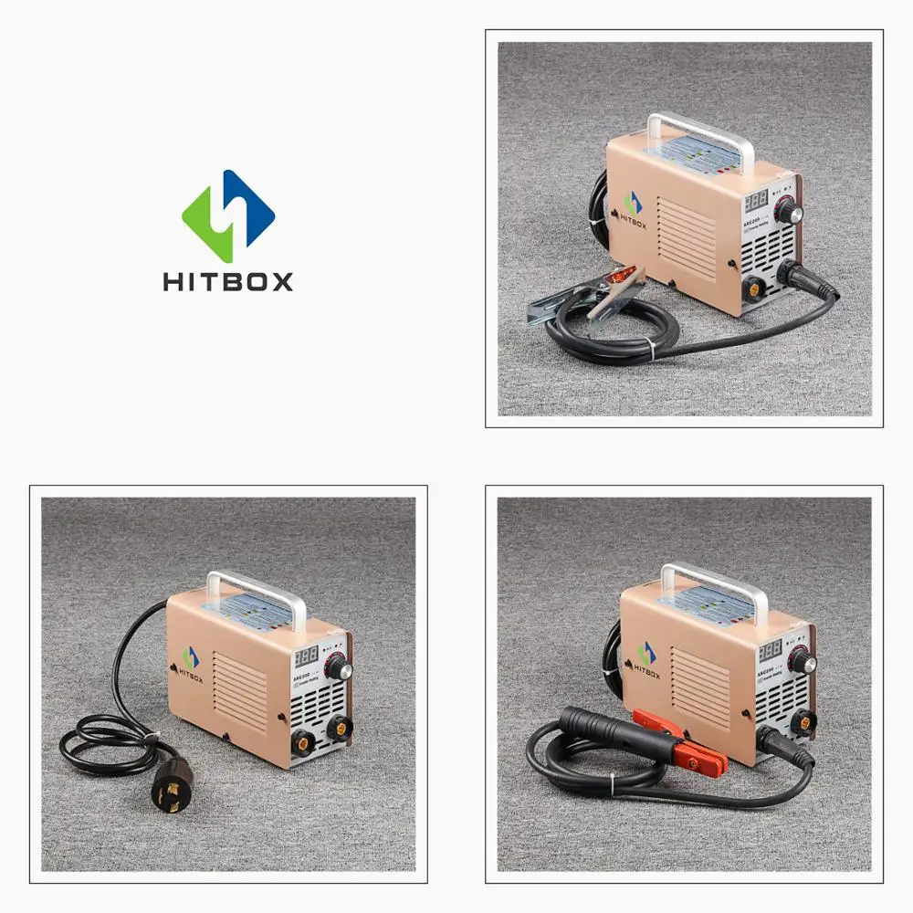 HITBOX для дуговой сварки под флюсом 220V DC MMA ARC200 200A IGBT DC инвертор сварочный аппарат для начинающих выбор 3 кг Портативный сварщик VRD защиты