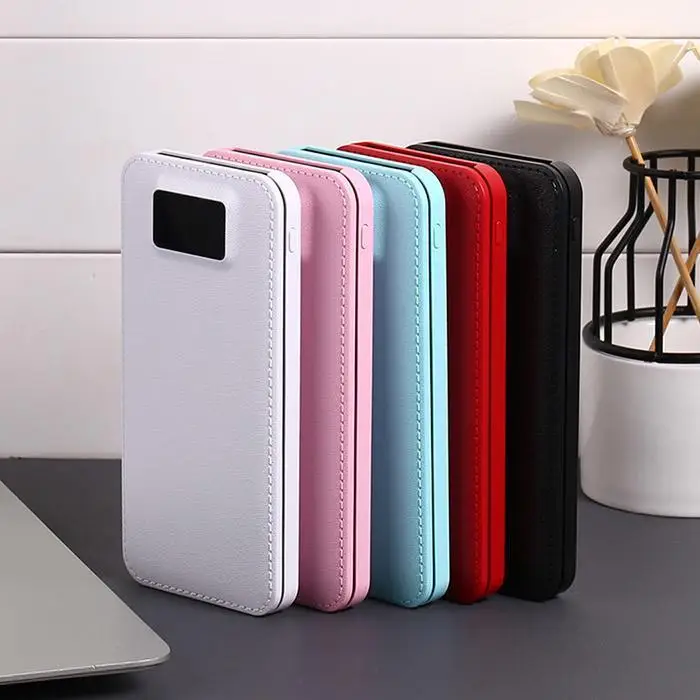 Ультратонкий ЖК цифровой портативный power Bank 2.1A общий пластик 8000 мАч аварийное
