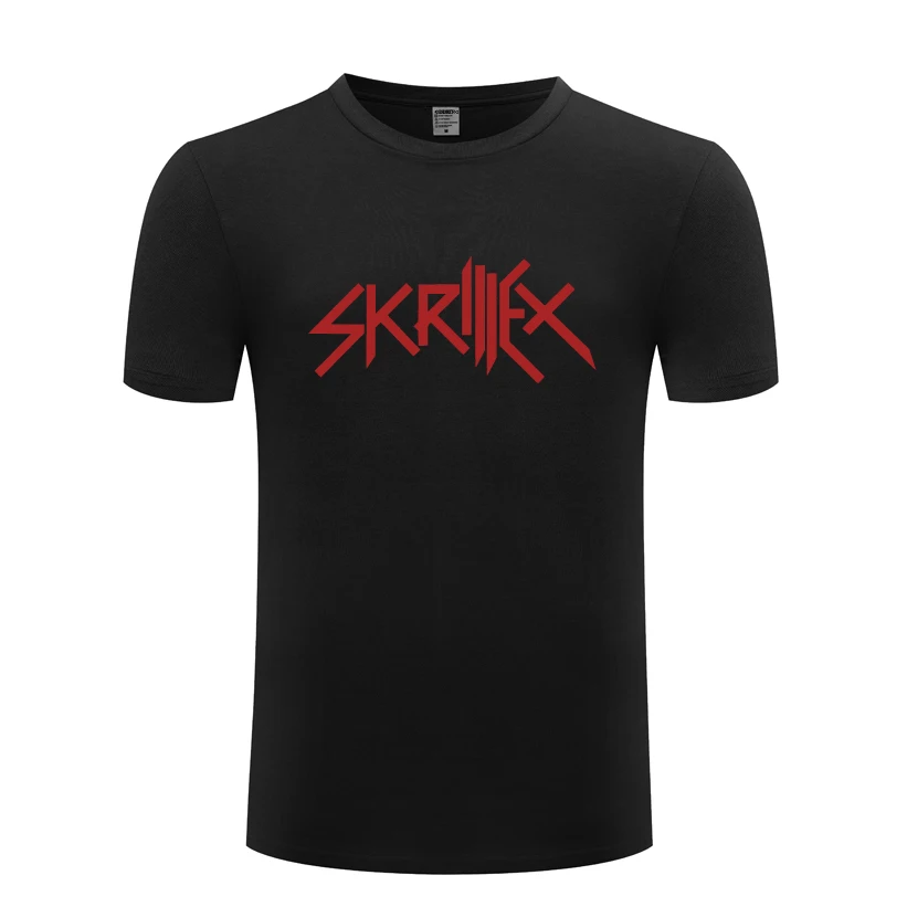 Мужская футболка с надписью Music Rock DJ Skrillex повседневная хлопковая коротким