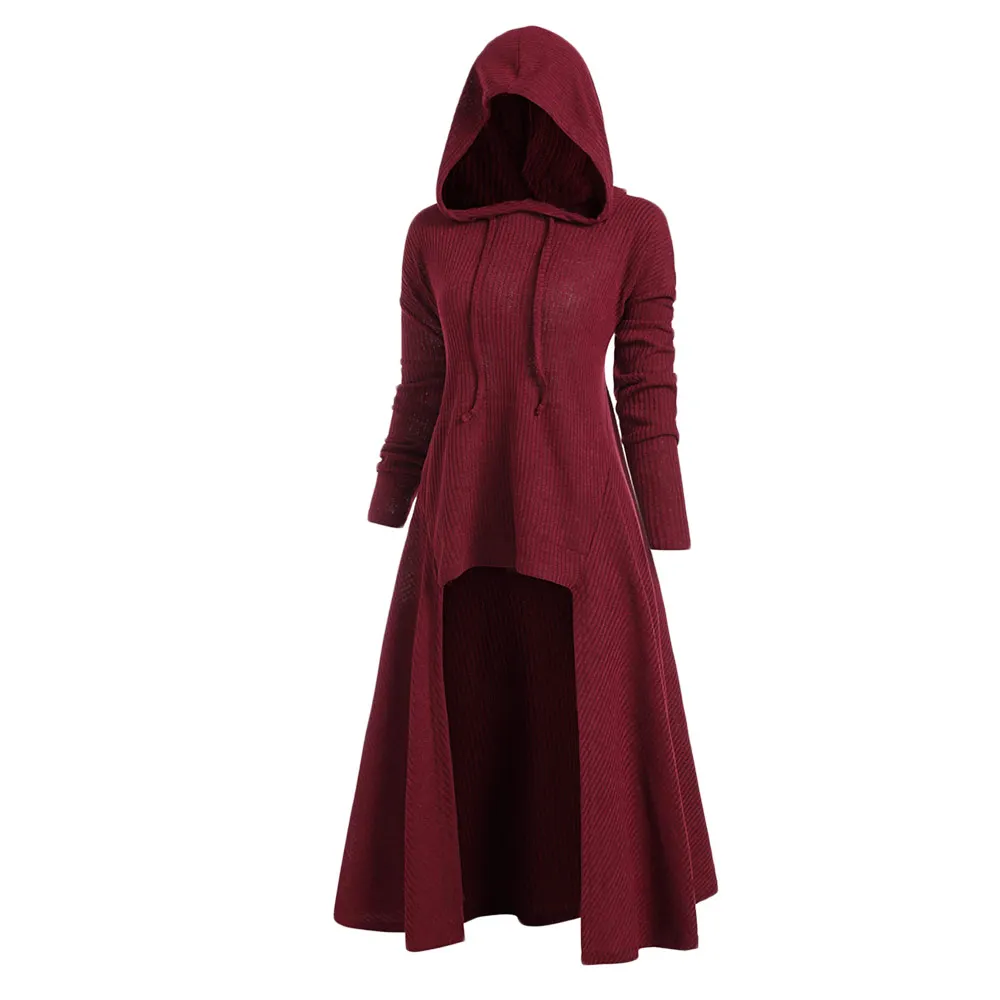 Женский свитер с капюшоном VESTLINDA винтажный высоким низом размера плюс пуловер в