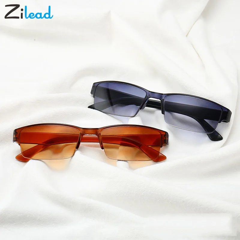 

Zilead Ultralight Half Frame Reading Glasses Men Women TR90 Fashion HD Reading Eyeglasses Anti-glare Sun Presbyopic Eyewear +1+4