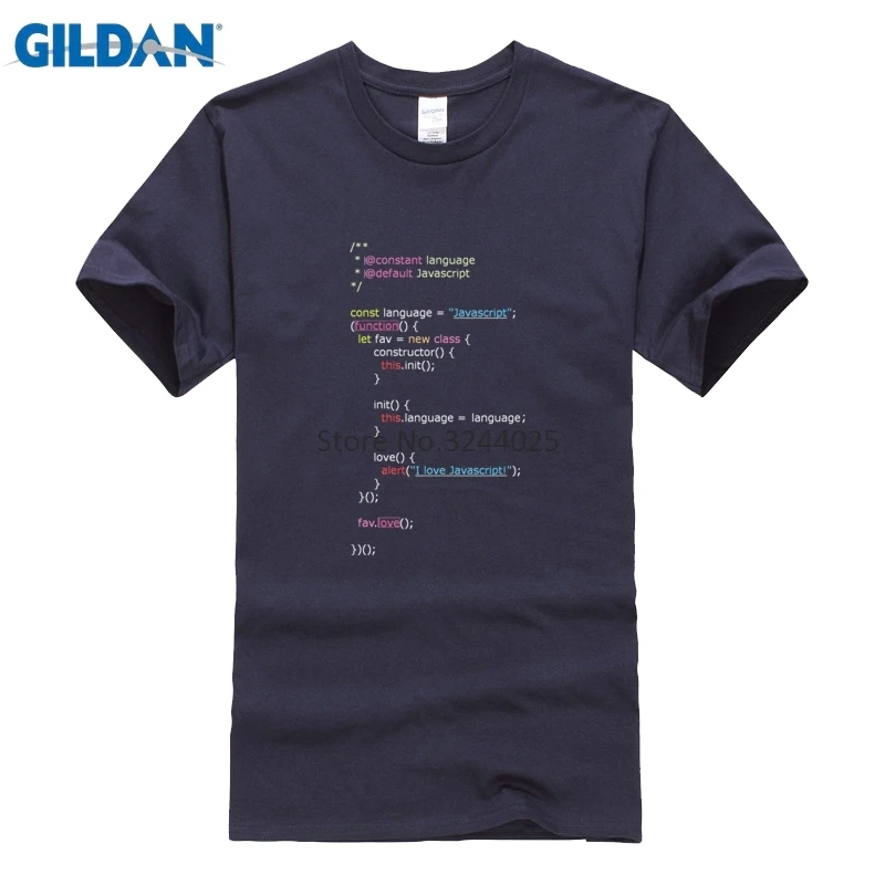 Gildan футболка 2017 Программист фанат Паровая Мужская высокого качества I Love Javascript