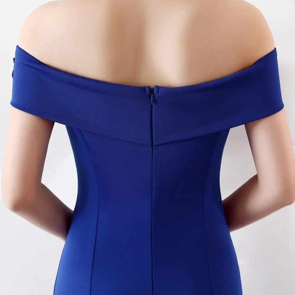 Vestido De Festa Longo с аппликацией и вырезом лодочкой Короткие рукава Русалка боковое