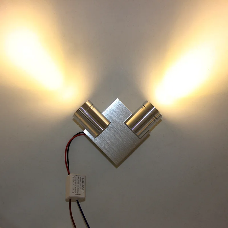

V Type Led Aluminum Wall Lamp 2 Head Ktv Bar Corridor Hotel Villa Corner Stairs Decoration Lamp