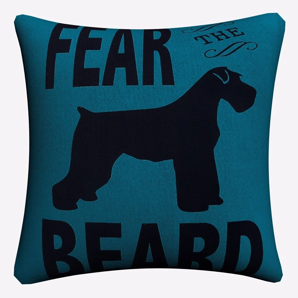 Geometric Schnauzer Dog Cushion Covers Decorative Square Throw Pillow Cover Chair Sofa Cotton Linen Pillowcase | Дом и сад
