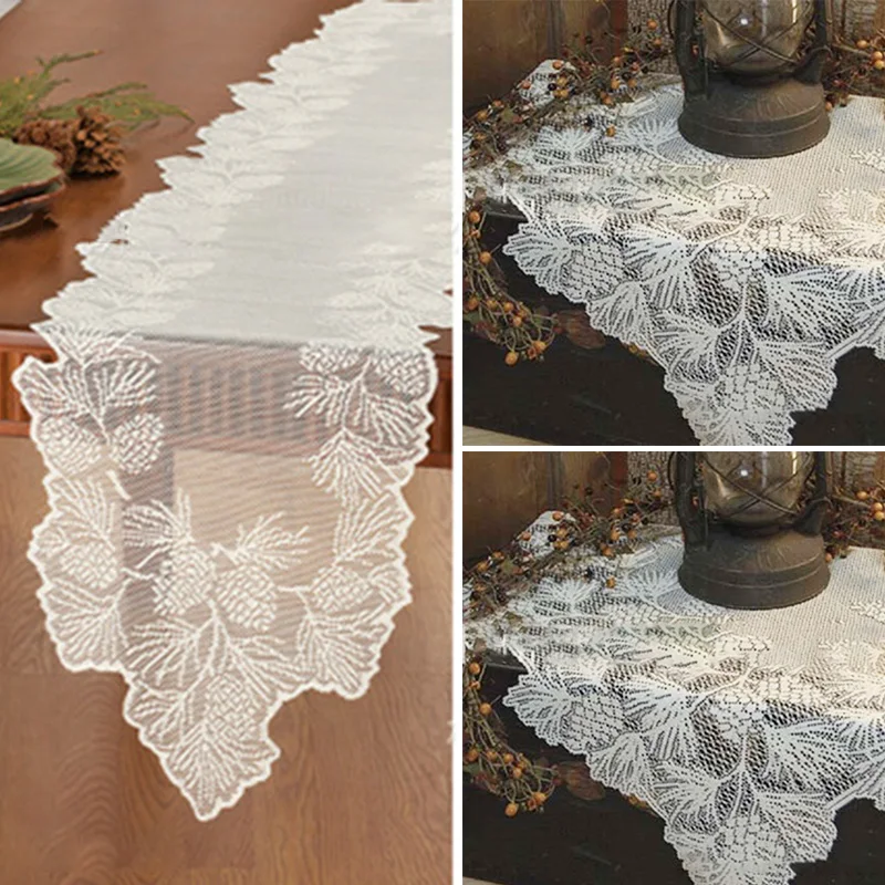 Настольная дорожка 13*68 дюйм(ов) белый кружевной флаг Свадебная скатерть вечерние