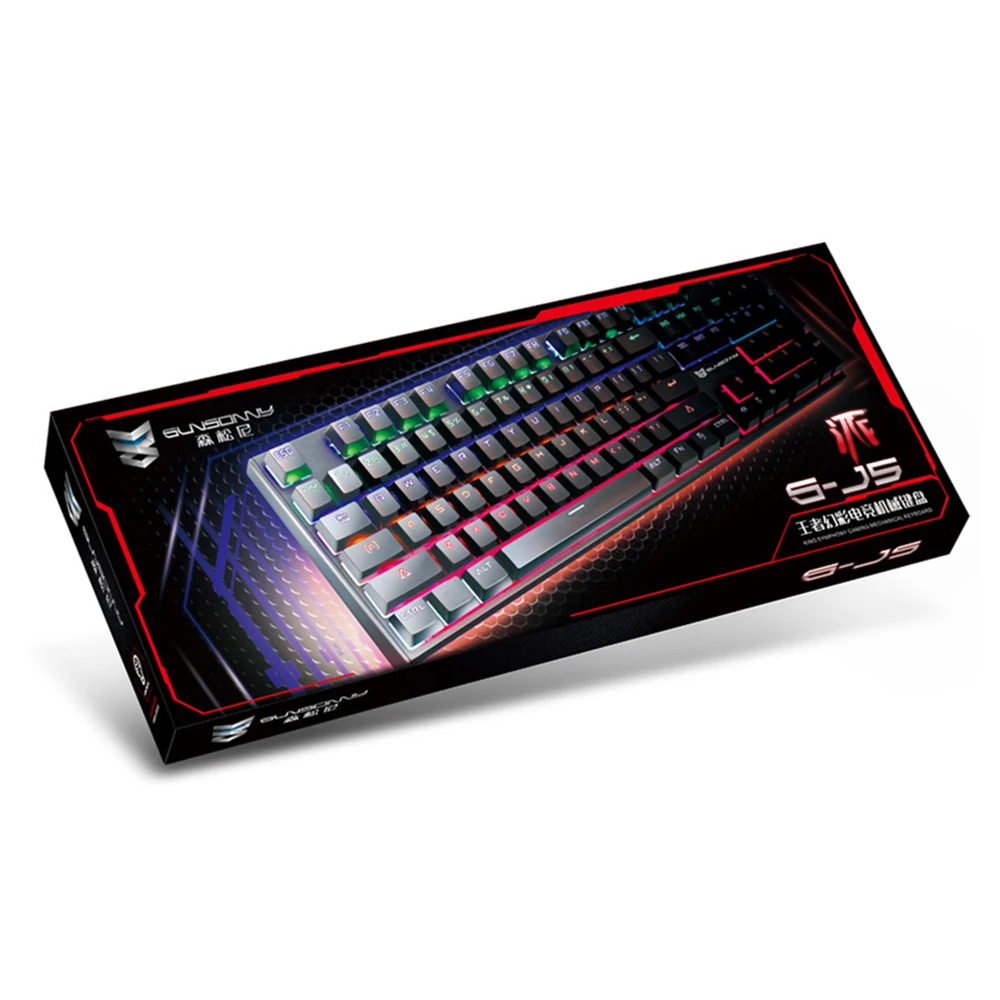 SUNSONNY S J5 проводной Механическая игровая клавиатура синий переключатель