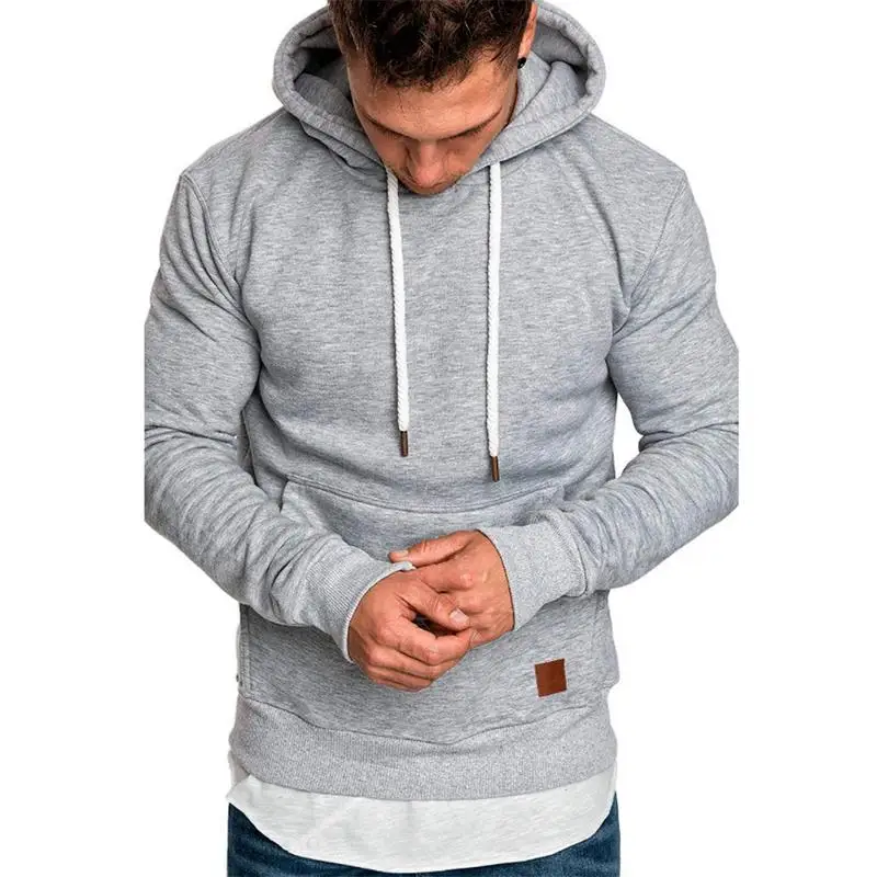 Mens Solid Color Outdoor Fitness Hoodie Sweatshirt Hooded Zipper Jumper Top Casual | Мужская одежда