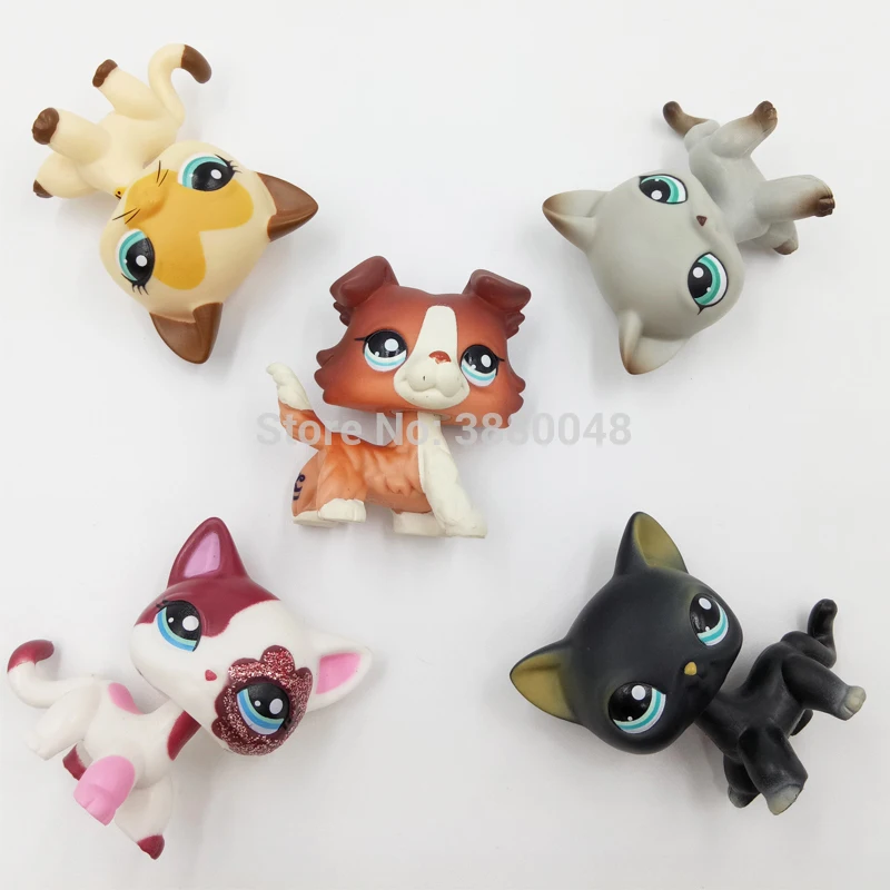 LPS CAT 5 шт./пакет pet shop милые игрушки кошки стоячие маленькие короткие волосы